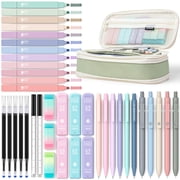 Four Candies 39 PCS, 12 Highlighters, 5 Black Gel Pens, 6 Mechanical Pencil Set 0.5 & 0.7 mm for Stationary College Essentials Green