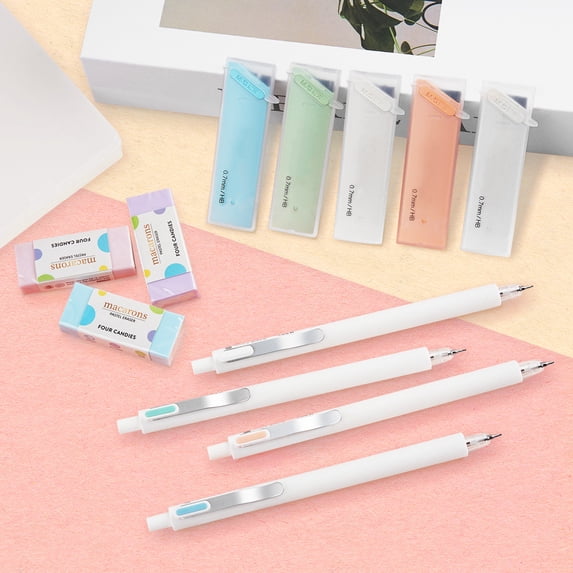 Four Candies 4pcs Mechanical Pencil 0.7mm Simple Portable Pencil,For Engineer Art Writing Drawing Drafting