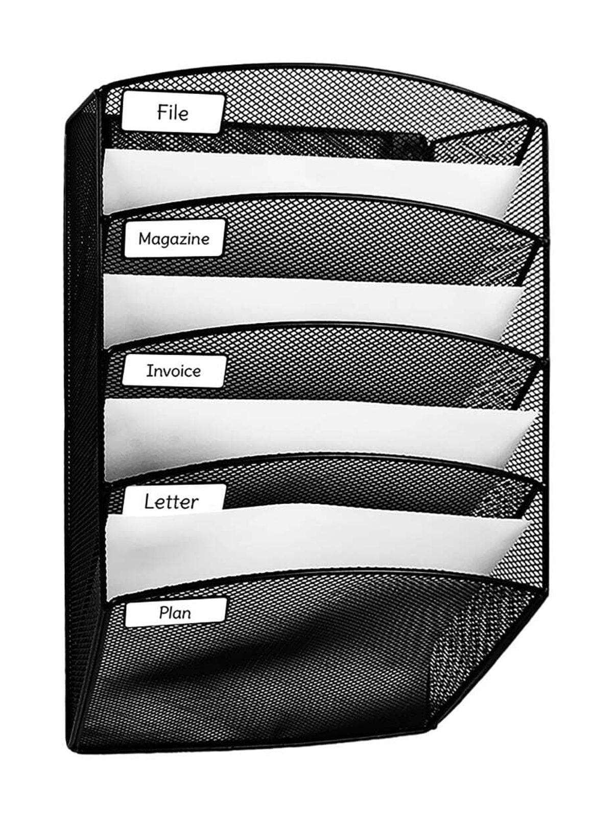 Four Candies 5Tier Metal Mesh Wall Mounted File Holder,Hanging Wall