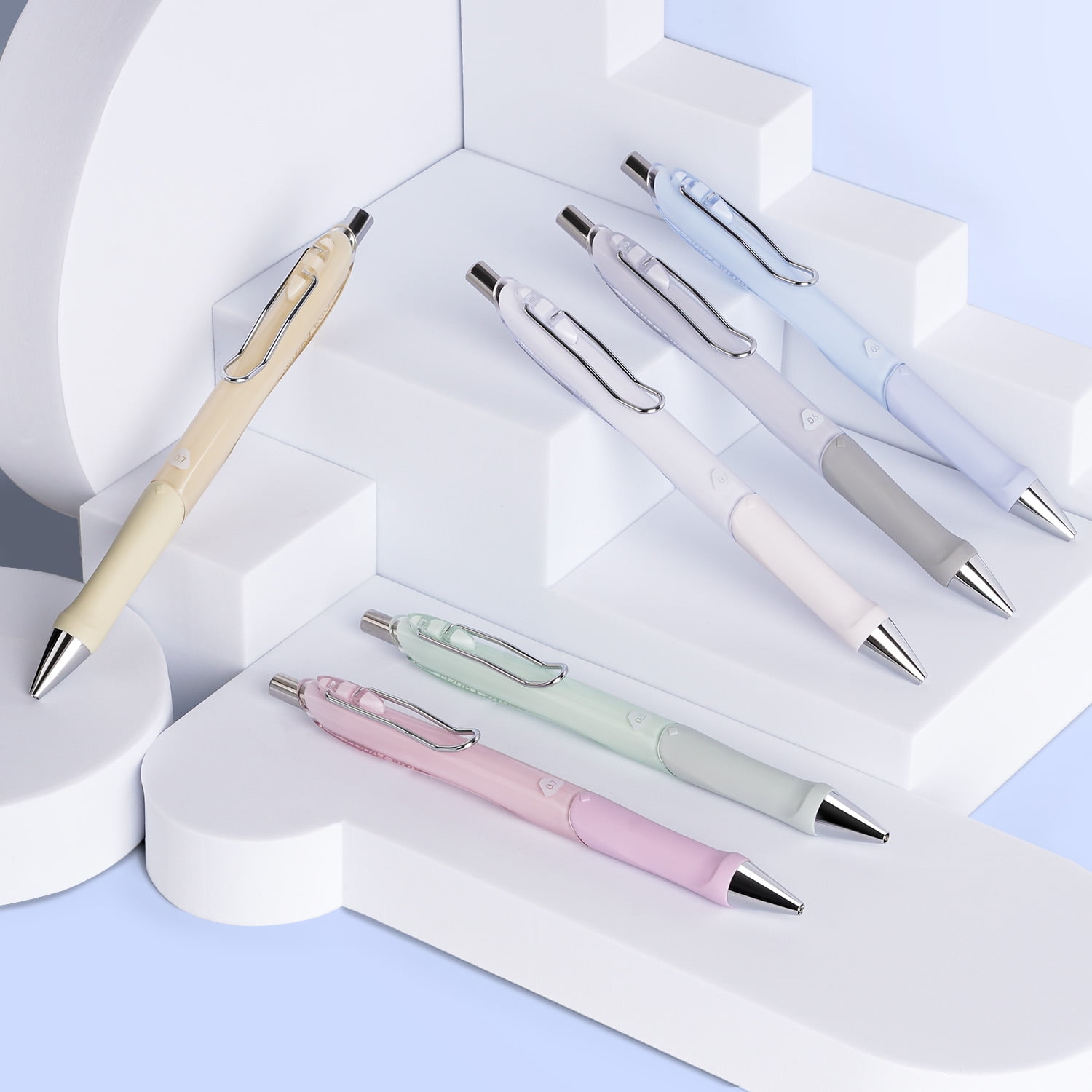 Four Candies 6PCS Pastel Mechanical Pencil Set 0.7 Mm/0.5mm, Cute Mechanical Pencils With Comfort Grip For Student Writing, Drawing, Sketching- With Case