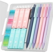 Four Candies Cute Mechanical Pencils, 6PCS Pastel Mechanical Pencils in 0.5mm & 0.7mm, with 360PCS Pencil Leads, 3PCS Erasers and 9PCS Refills, Aesthetic Mechanical Pencil Set for Drawing & Writing