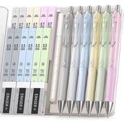 Four Candies Pastel Mechanical Pencil Set 6PCS 0.5 & 0.7 mm with 12 Tubes HB 2B Lead Refills, 3 Erasers, 9small Eraser Refills, Metal Clip For Drawing Artists College Writing 6 Colors
