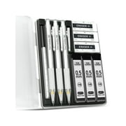Four Candies Mechanical Pencil Set with Case and Lead, 3Pcs 0.5mm Mechanical Pencils, 180Pcs High Quality Leads, 3Pcs Erasers and Refills, Cool Mechanical Penci