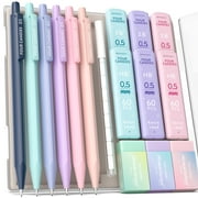 Four Candies Mechanical Pencils 0.5, with HB & 2B Lead Refills 0.5mm, Pastel Eraser Set & Eraser Refills, 16-Count Pack with Case for Writing, Drawing and Drafting
