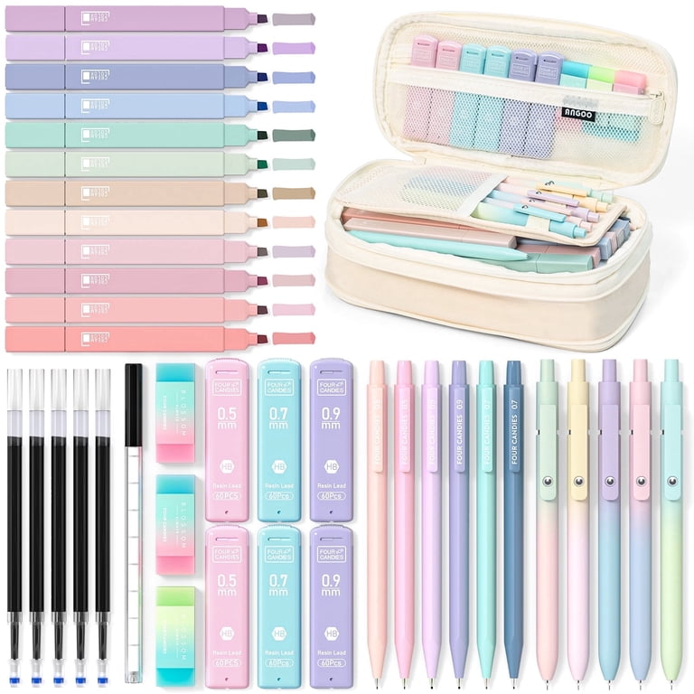 Four Candies 39 PCS Stationery Set Cream with Highlighters