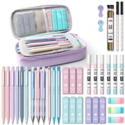 Four Candies Aesthetic Supplies, Mechanical Pencils 0.5mm, 0.7mm, 0.9mm & 2.0mm with Lead Refills, Cute Mechanical Pencils for Writing, Drawing & Drafting Purple