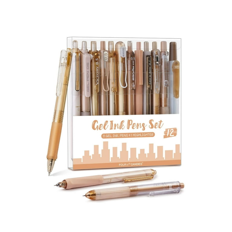 Jisomin Creative Cute Gel Pens - 0.5mm Fine Point Retractable Pens, 6-Pack Purple