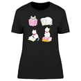thumbnail image 1 of Four Cats Doing Activities T-Shirt Women -Image by Shutterstock, Female Small, 1 of 2