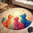 thumbnail image 1 of Four Cats In Spring Round Carpet Living Room Bedroom Home Decoration Coffee Table Mat Lounge Rug Chair Mats, 1 of 5