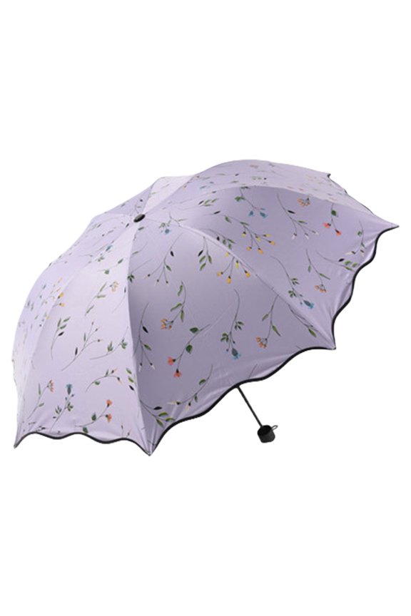 Four Color Flower Folding Umbrella,Travel Sun Parasol Folding Brolly Anti-uv Sunshade Vintage Umbrella,Sun Protection Umbrella Cloth Umbrella for Sunny And Rainy Days