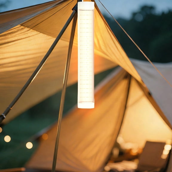 Four-Color LED Outdoor Emergency Camping Light, Rechargeable Long Hanging Magnetic Light with Battery Display, Waterproof Portable Light for Night Market Stall Camping Hiking Power Outage
