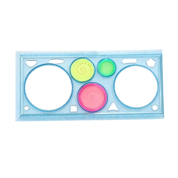 Four Color Transparent Spirograph Ruler Drawing Template Stencil for Kids Creative Educational Art Project and School Supplies Blue