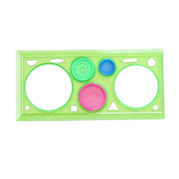 Four Color Transparent Spirograph Ruler Drawing Template Stencil for Kids Creative Educational Art Project and School Supplies Green