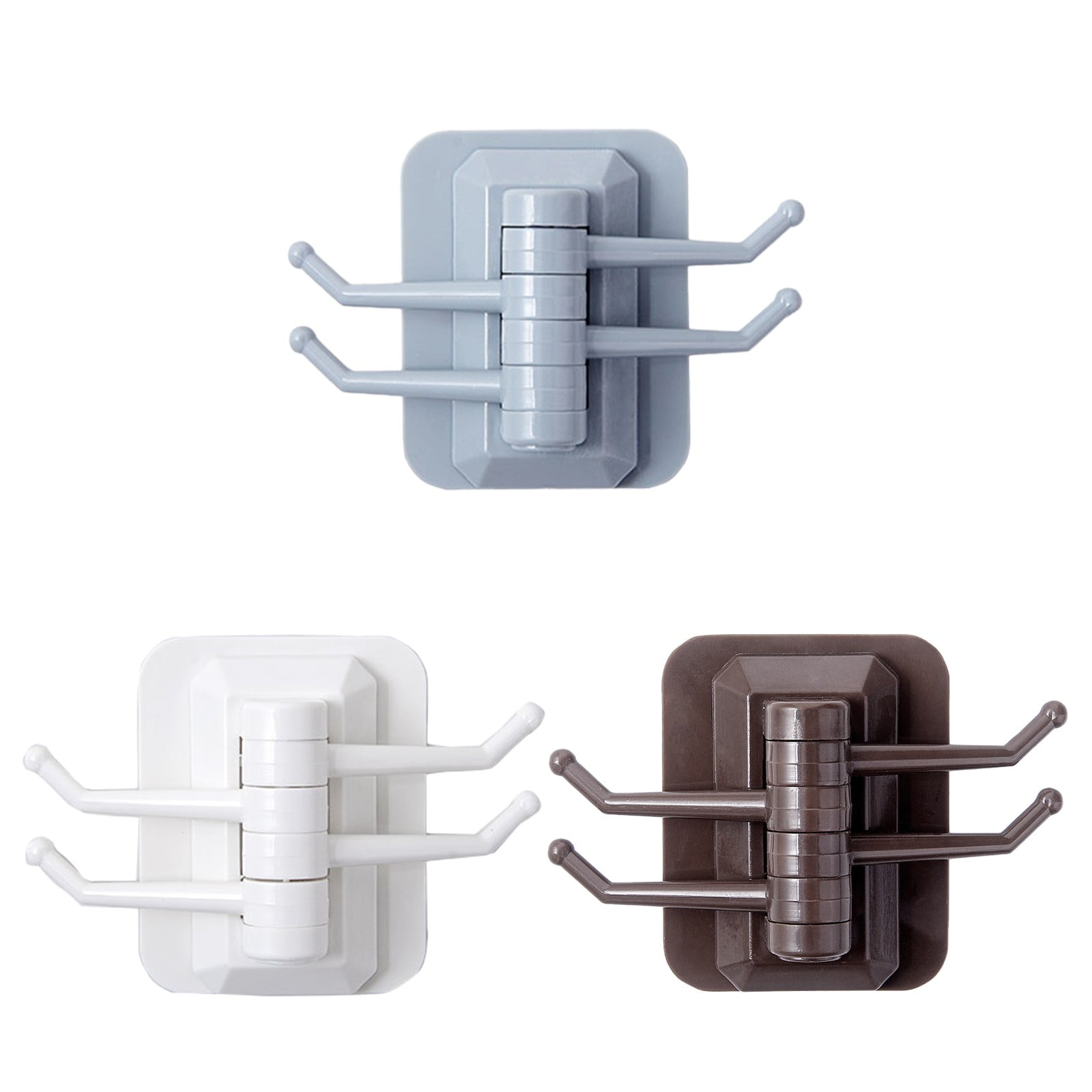 FourConnected Rotating Hook Wall Rack Without Punching Strong Sticky