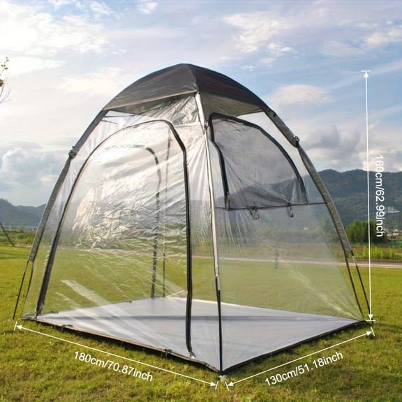 Four-Corner Panoramic PVC Bubble Tent, Transparent All-Season Shelter for Winter Fishing, Plant Greenhouse, Courtyard, and Sunroom Use