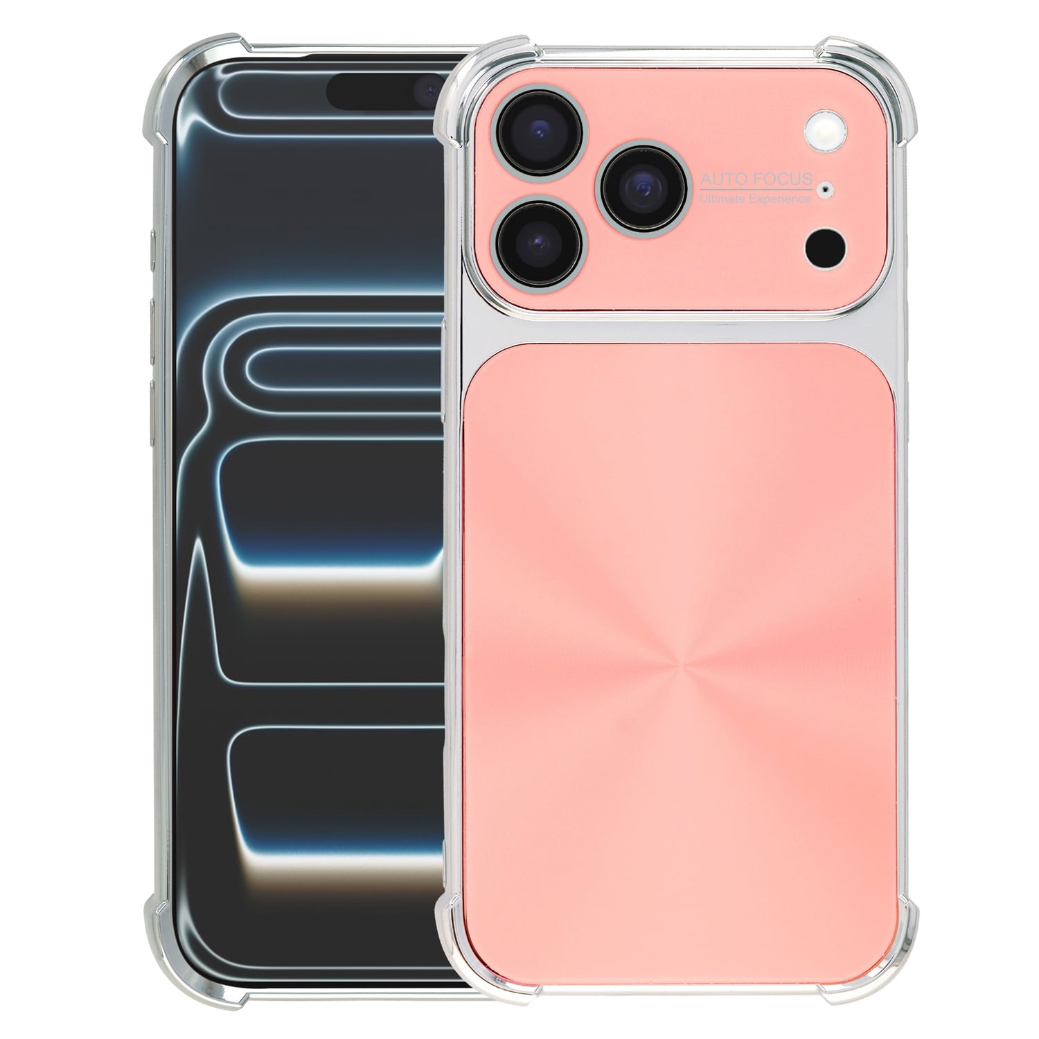 Four Corner Shockproof Electroplated Case for iPhone 17 Pro Max - Pink