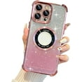 thumbnail image 1 of Four Corners Air Protection Bag Phone Case for iPhone 14 Pro Max, Back Cover Compatible with MagSafe, Gradient Shiny Clear Magnetic Shell, 1 of 7