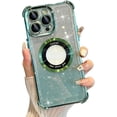 thumbnail image 1 of Four Corners Air Protection Bag Phone Case for iPhone 14 Pro Max, Back Cover Compatible with MagSafe, Gradient Shiny Clear Magnetic Shell, 1 of 8