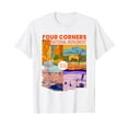thumbnail image 1 of Four Corners National Monument With National Parks Retro Short Sleeve White T-Shirt, 1 of 5