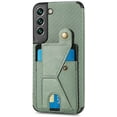 thumbnail image 1 of Four Corners Shock Resistant Card Sleeve Phone Case for Samsung Galaxy S20 Ultra Plus FE, Magnetic Bracket to Protect Back Cover(Green,S20 FE), 1 of 7