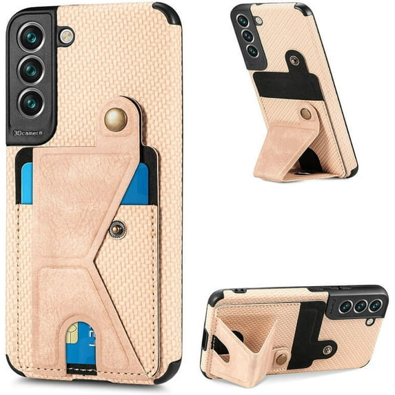 Four Corners Shock Resistant Card Sleeve Phone Case for Samsung Galaxy S20 Ultra Plus FE, Magnetic Bracket to Protect Back Cover(Pink,S20)