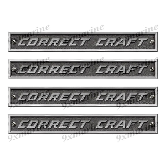 Four Correct Craft Stickers - 10" long set. Replica Name Plate in Vinyl
