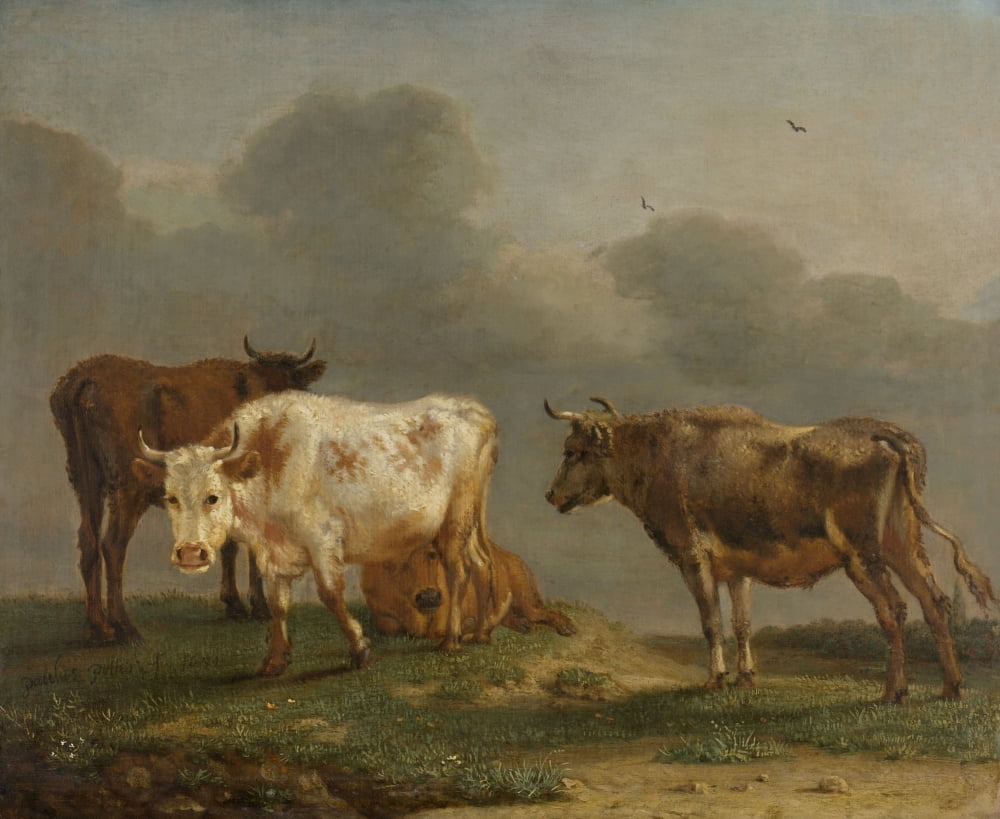 Four Cows In A Meadow Canvas Art - (24 x 18)