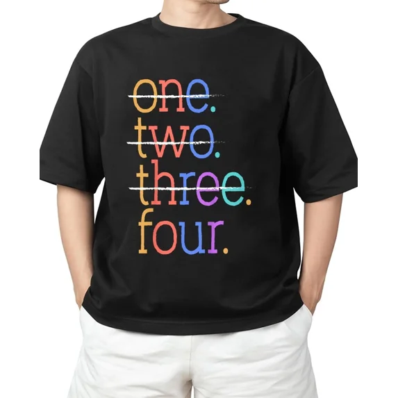 Four Crossed Out 4th Birthday Design 4-Year-Old Vintage Adult S-4XL T-Shirt