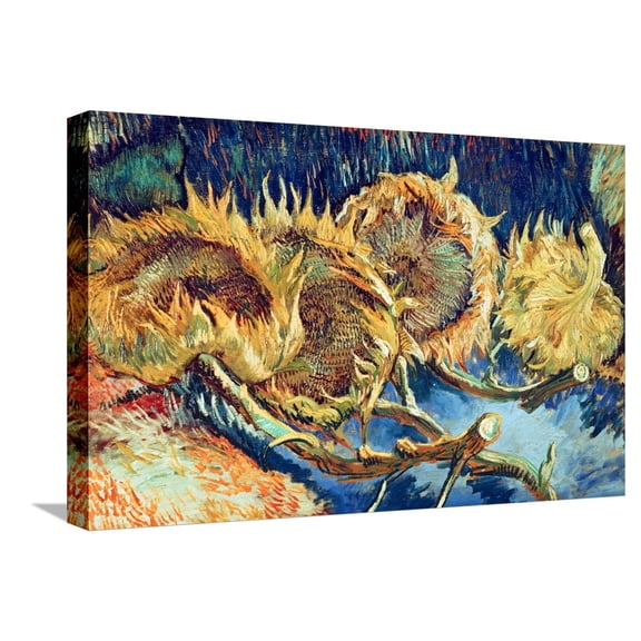 Art.com Four Cut Sunflowers, 1887 Stretched Canvas Print Wall Art by Vincent van Gogh, 24" x 16"