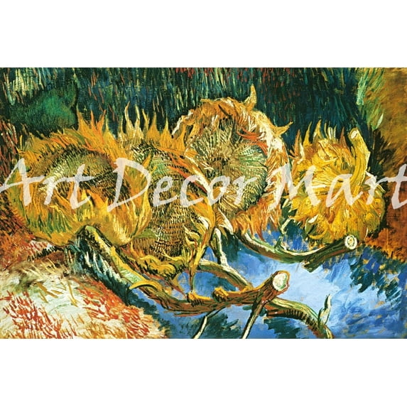 Four Cut Sunflowers-Van Gogh - CANVAS OR FINE PRINT WALL ART