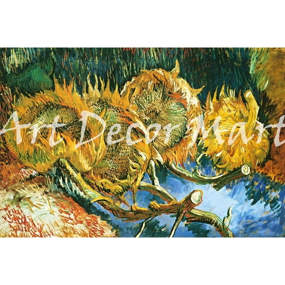 Four Cut Sunflowers-Van Gogh - CANVAS OR FINE PRINT WALL ART