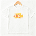 thumbnail image 1 of Four Cute Yellow Ducks Girls Graphic Tee, Retro Polka Dot Birds 100% Cotton Kids Short Sleeve T-Shirt, 1 of 5