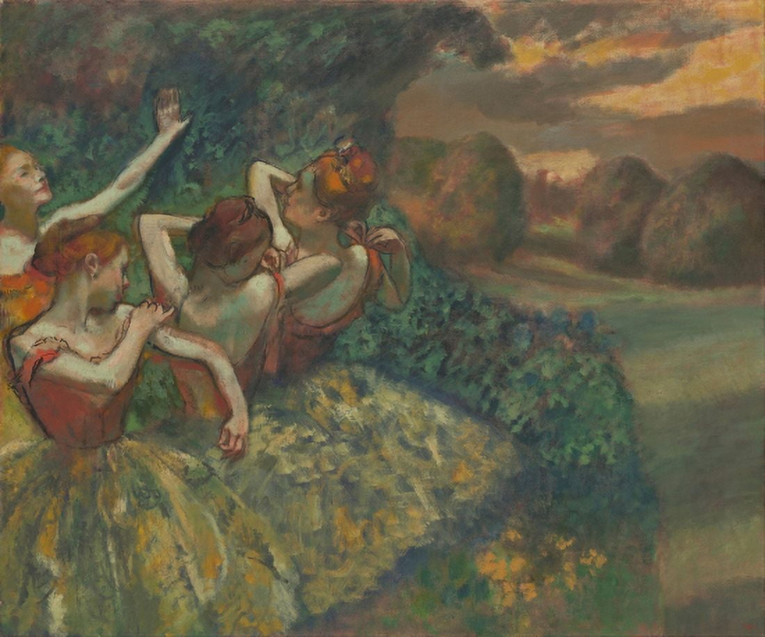 Four Dancers Canvas Art - Edgar Degas (24 x 36)