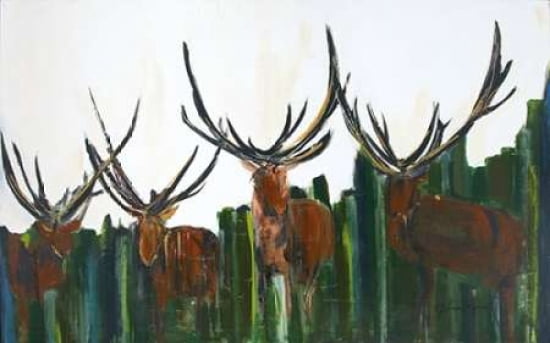 Four Deer Canvas Art - Melissa Lyons (12 x 18)