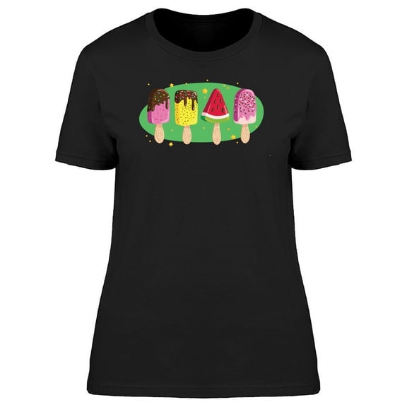 Four Delicious Popsicles T-Shirt Women -Image by Shutterstock, Female XX-Large