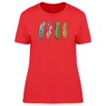 thumbnail image 1 of Four Different Colored Feathers T-Shirt Women -Image by Shutterstock, Female XX-Large, 1 of 2