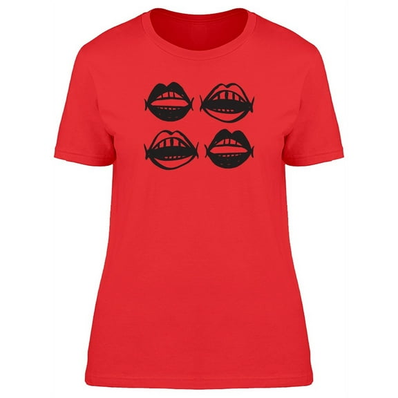 Four Different Mouths T-Shirt Women -Image by Shutterstock, Female Large