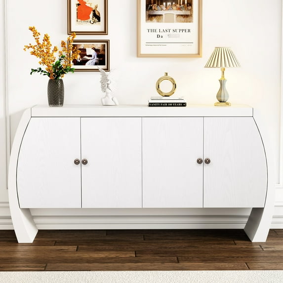 Four-Door Cabinet - Adjustable Shelving for Custom Storage - Living Room Organization - Tailor to Your Needs