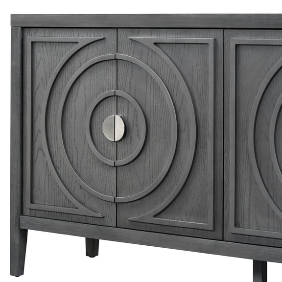 Four-Door Design & Classic Gray - Retro Sideboard for Entrance Organization