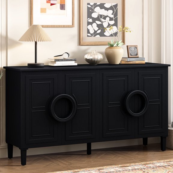 Four-Door Home Sideboard | Ideal for Multiple Rooms | French-Style MDF Design | Helps Manage Household Goods