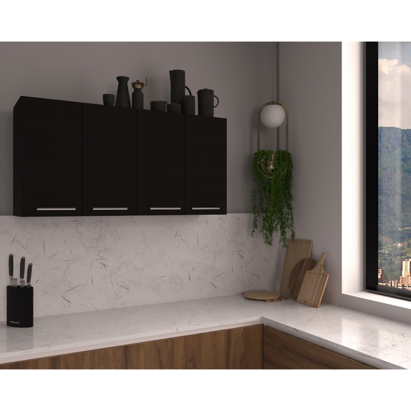 Photo inspiration: Four Door Wall Cabinet 13 1 D With Interior Shelves Photo Inspiration