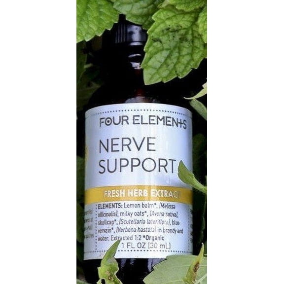 Four Elements Organic Herbals Nerve Support Herbal Tincture Blend 1 oz Liquid