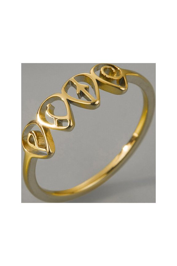 Four Elements Stainless Steel Ring Air Water Earth Fire Ring Inspried Jewelry for Women