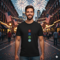 thumbnail image 1 of Four Elements Symbols Minimal Alchemy Design Balance Art Unisex T-Shirt, up to size 5XL, 1 of 2