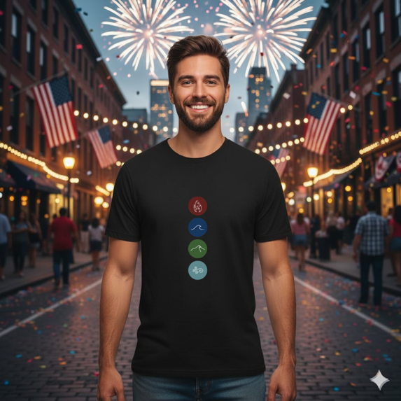 Four Elements Symbols Minimal Alchemy Design Balance Art Unisex T-Shirt, up to size 5XL