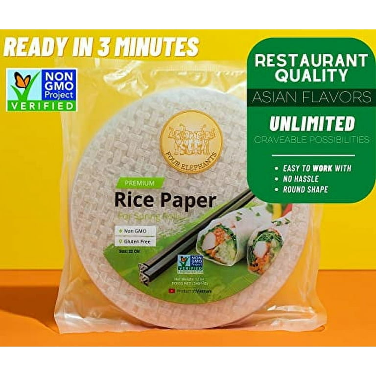 CAF Premium Spring Roll Wrapper 12 oz, Large Rice Paper, Big Rice Paper  Wrapper (Round 31cm) Banh Trang
