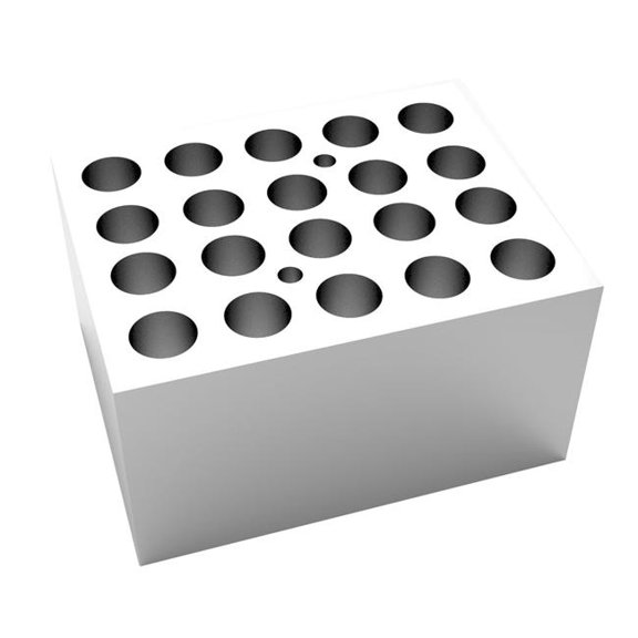 Four Es Scientific TC0401001-63 F11.5 mm x 38.1 mm Dry Bath Block - Eppendorf Tubes, 20 x 2.0 ml