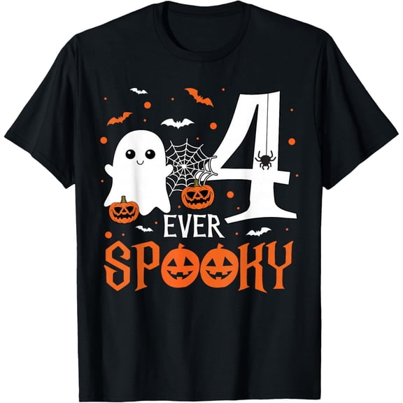 Four Ever Spooky Birthday Decorations 4th Birthday Halloween T-Shirt