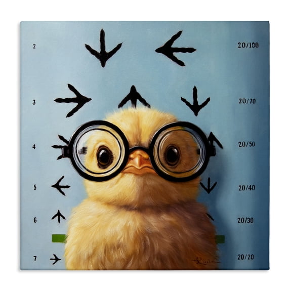 Four Eyes Chick Vision Canvas Wall Art, design by Lucia Heffernan