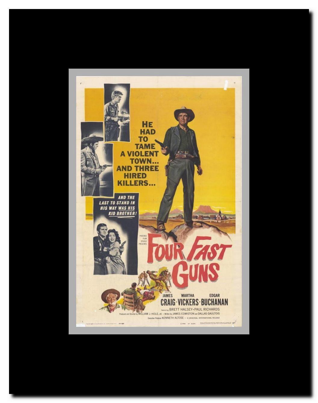 Four Fast Guns Framed Movie Poster